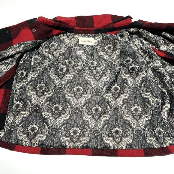 Maestro Red Buffalo Plaid Cape Coat Size M Sherlock Holmes Style Wool Blend NWT - Picture 8 of 8